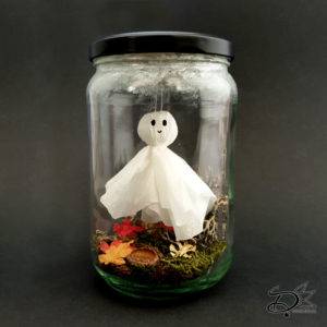 Jar with a ghost inside, DIY