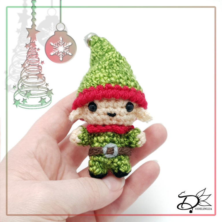 Christmas Elf made with the amigurumi technique