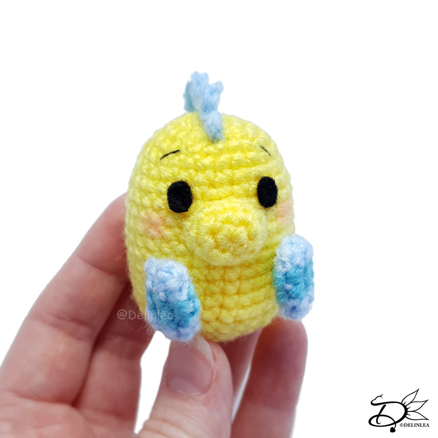 Flounder Ufufy made with the Amigurumi technique