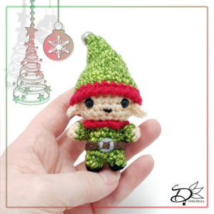Christmas Elf made with the amigurumi technique